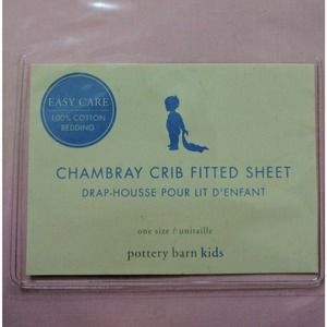 SOLD - SOFT COMBED COTTON CHAMBRAY PINK CRIB F